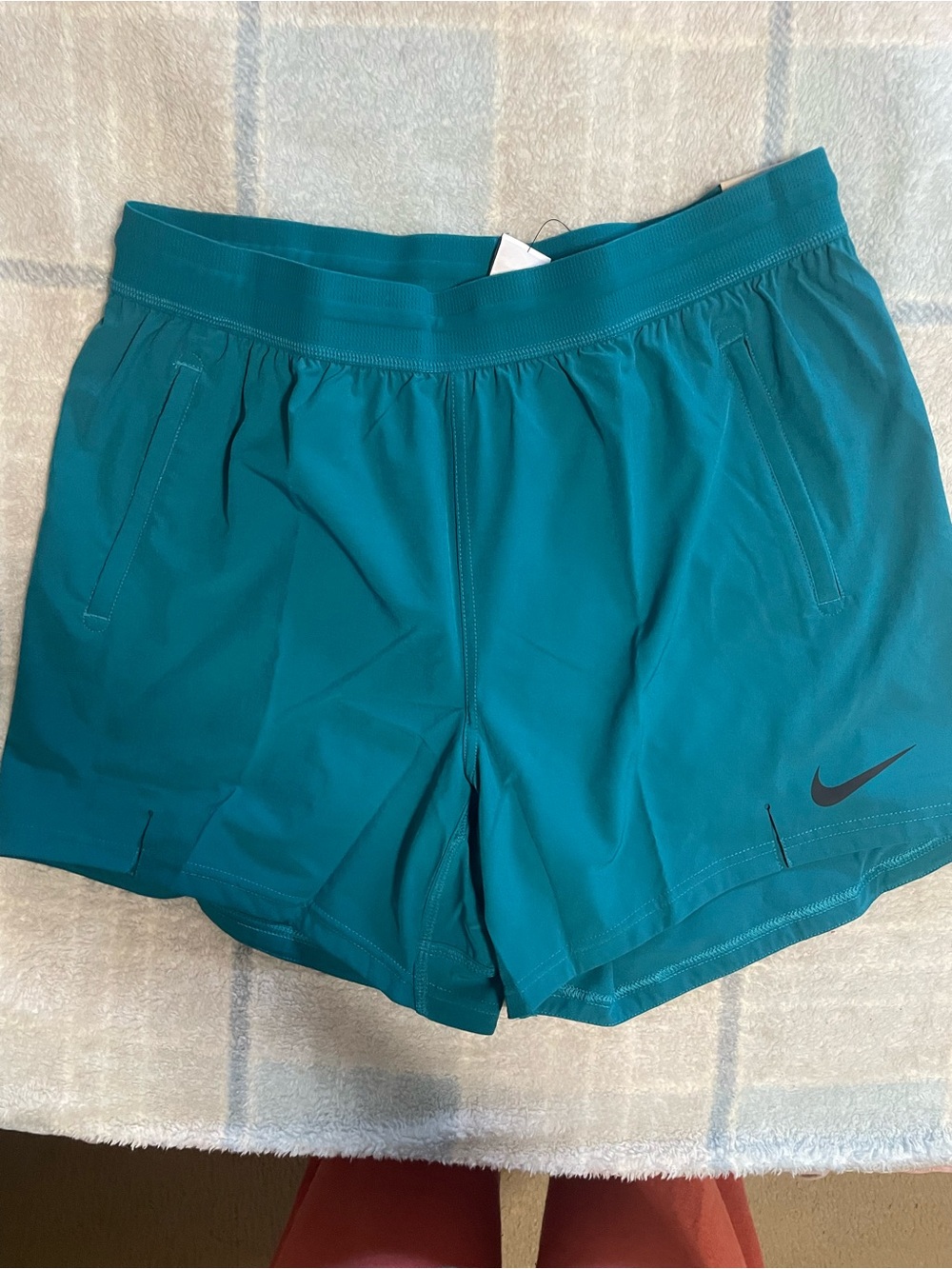Nike Teal Athletic Shorts with Black Swoosh